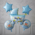 Baby Boy Stroller Balloon Set – 5 Pcs