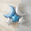Blue & Silver Moon and Stars Balloon Set – 5 Pcs