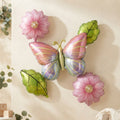 Iridescent Butterfly & Flower Balloon Set – 5 Pcs