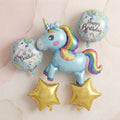 Rainbow Unicorn Birthday Balloon Set – 5 Pcs
