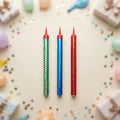 Colorful Cake Fountain Candles, 3-Piece Set