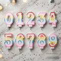 Rainbow Number Birthday Cake Candle, Choose 0–9